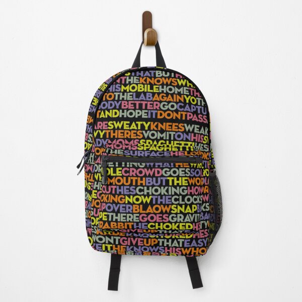 Eminem Backpacks - Eminem - Mockingbird Lyrics typography Backpack