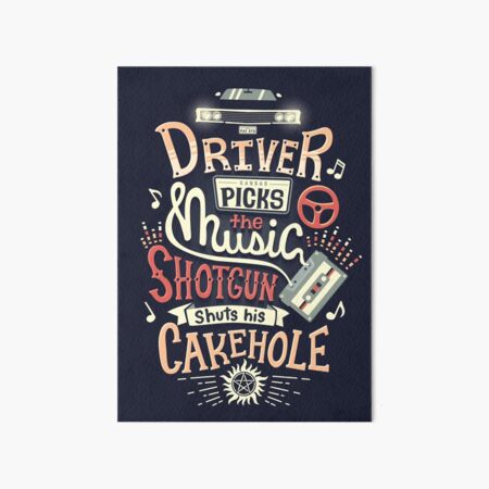 Driver picks the music Art Board Print