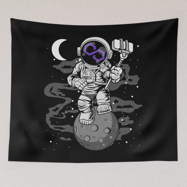 Item preview, Astronaut Selfie Polygon Matic Coin To The Moon Crypto Token Cryptocurrency Blockchain Wallet designed and sold by AriellaGross.