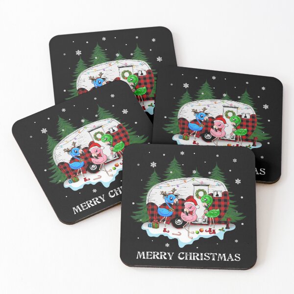 Item preview, Cute Flamingo Christmas Camping Hippie Santa Flamingoes Merry Xmas designed and sold by tuanitus.