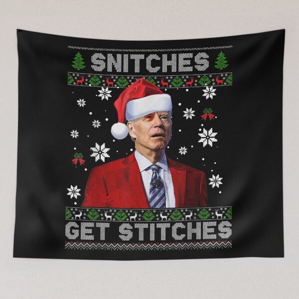 Item preview, Funny Joe Biden Snitches Get Stitches Ugly Pattern designed and sold by Mark0234.