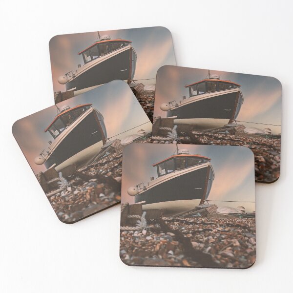 Item preview, Beached fishing boat waiting for the next tide. designed and sold by habilephoto.