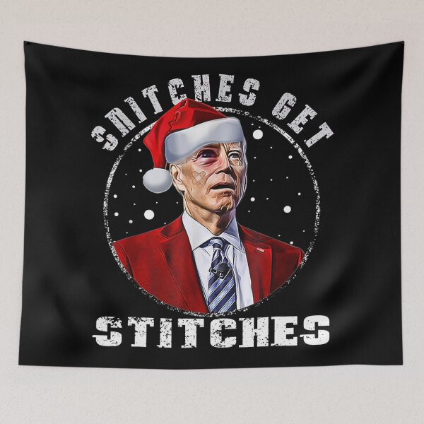 Item preview, Funny Santa Joe Biden Snitches Get Stitches The Elf Xmas designed and sold by Mark0234.