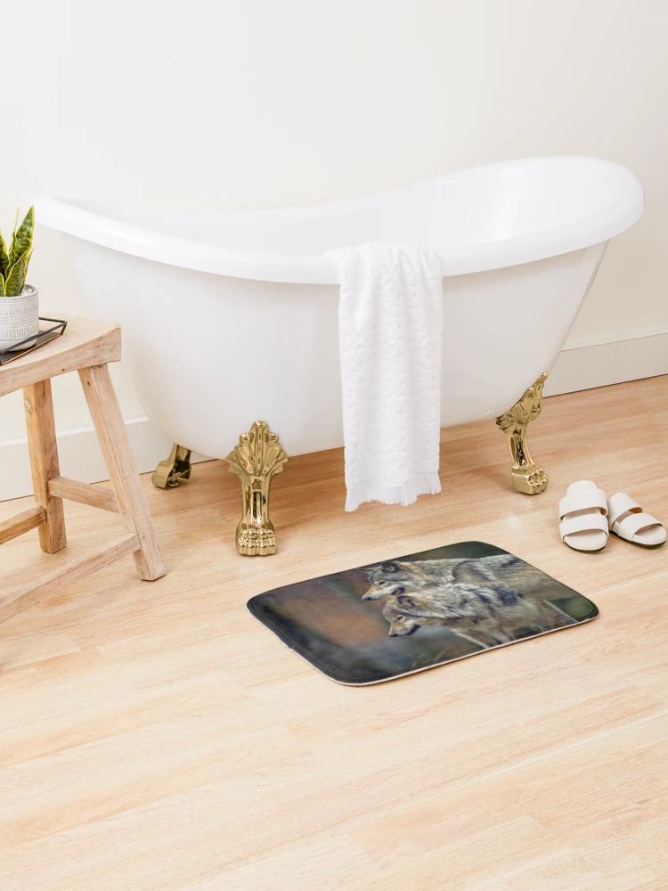 Thumbnail 2 of 6, Bath Mat, Timber Wolves designed and sold by WolvesOnly.