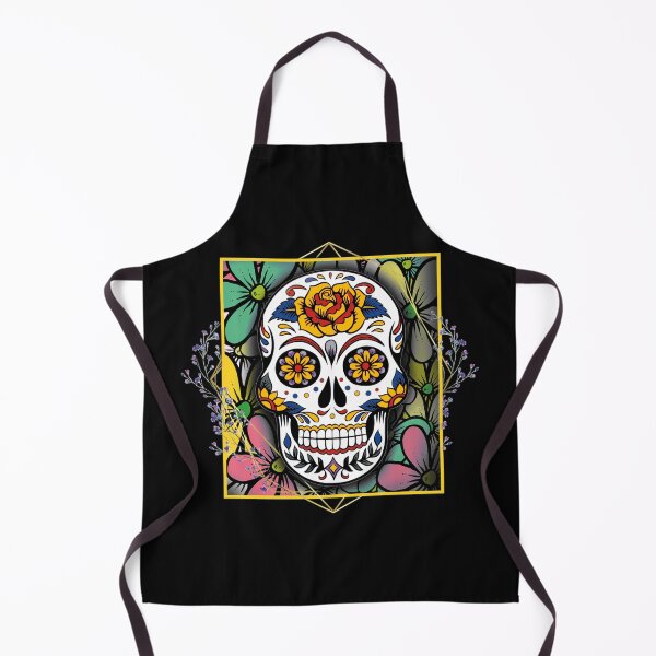 Item preview, skull and flowers designed and sold by Desibeau.
