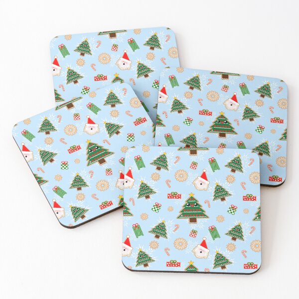 Item preview, Kawaii Christmas Tree and Santa Cookies Pattern designed and sold by mixMixtli.