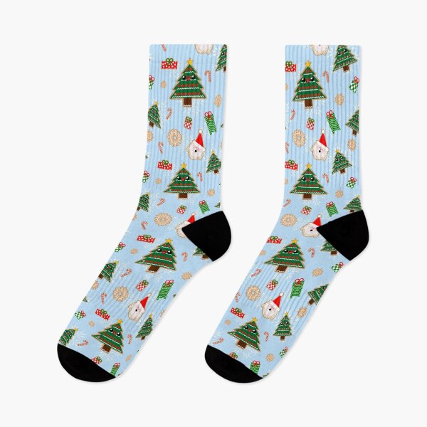 Item preview, Kawaii Christmas Tree and Santa Cookies Pattern designed and sold by mixMixtli.