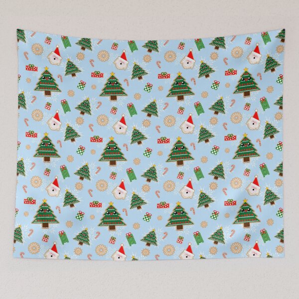 Item preview, Kawaii Christmas Tree and Santa Cookies Pattern designed and sold by mixMixtli.