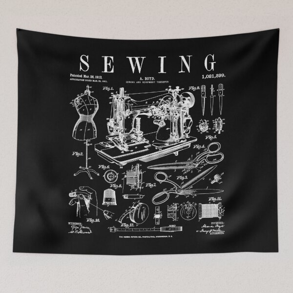 Item preview, Sewing Machine Quilting Quilter Crafter Vintage Patent Print designed and sold by GrandeDuc.
