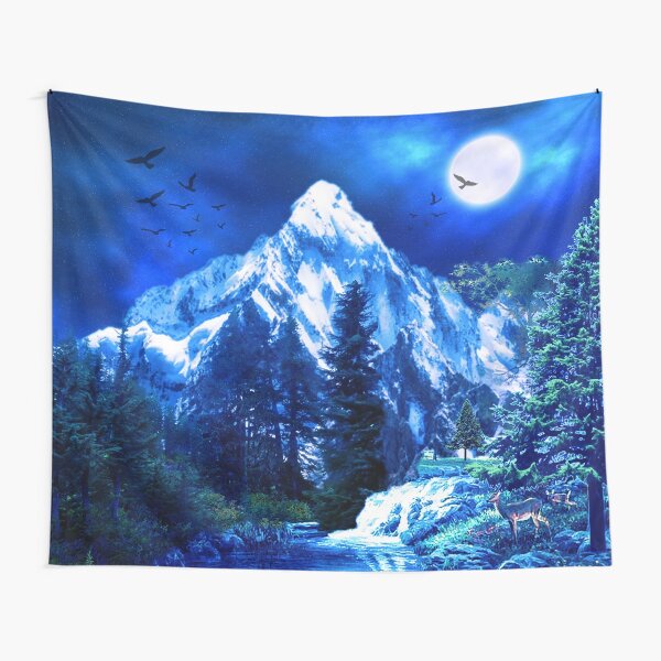 Wildlife Night Mood Forest Tapestry