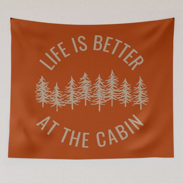 Item preview, Life is better at the cabin. Light text. Capitals. Trees. designed and sold by JellyBeenzz.