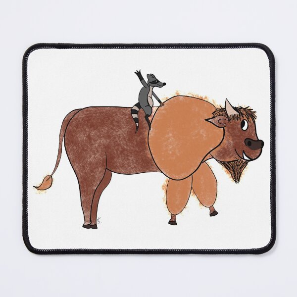 Item preview, love story of a bison and a raccoon designed and sold by Mohes-art.