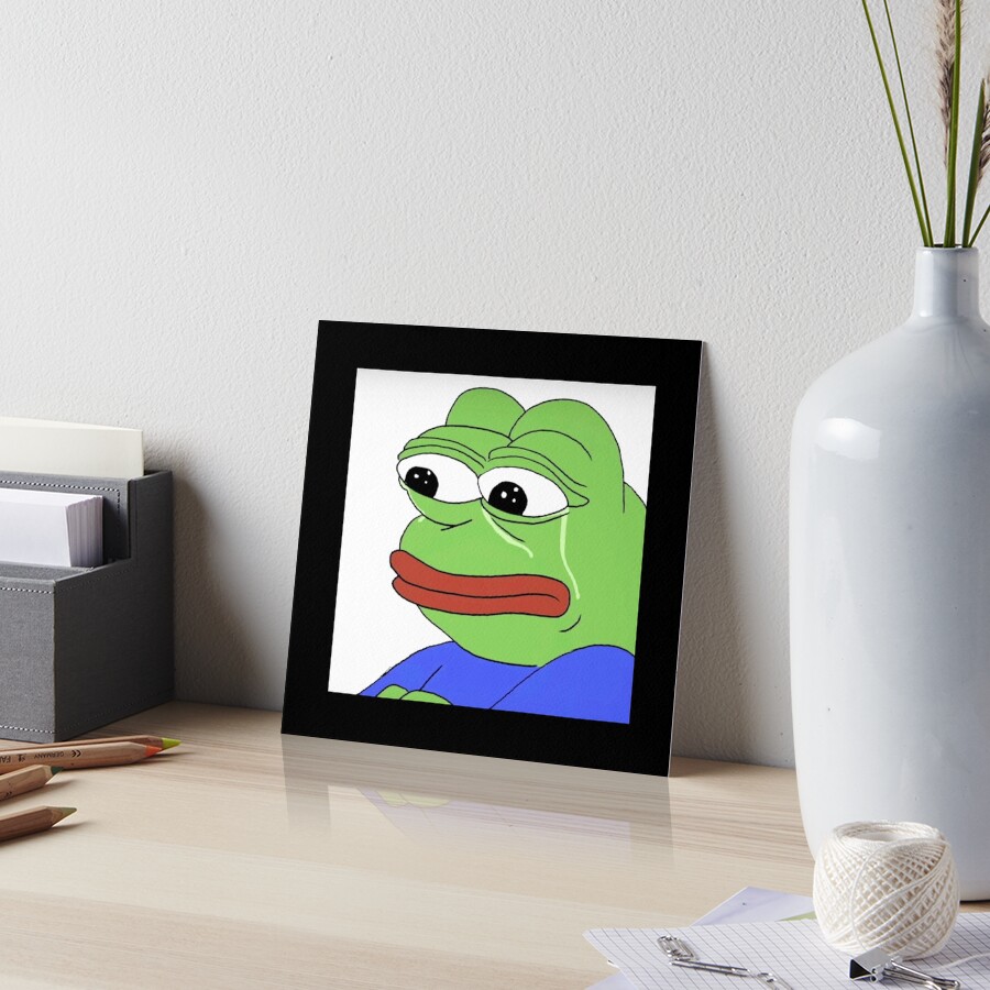 Sad Pepe Frog Meme Art Board Print