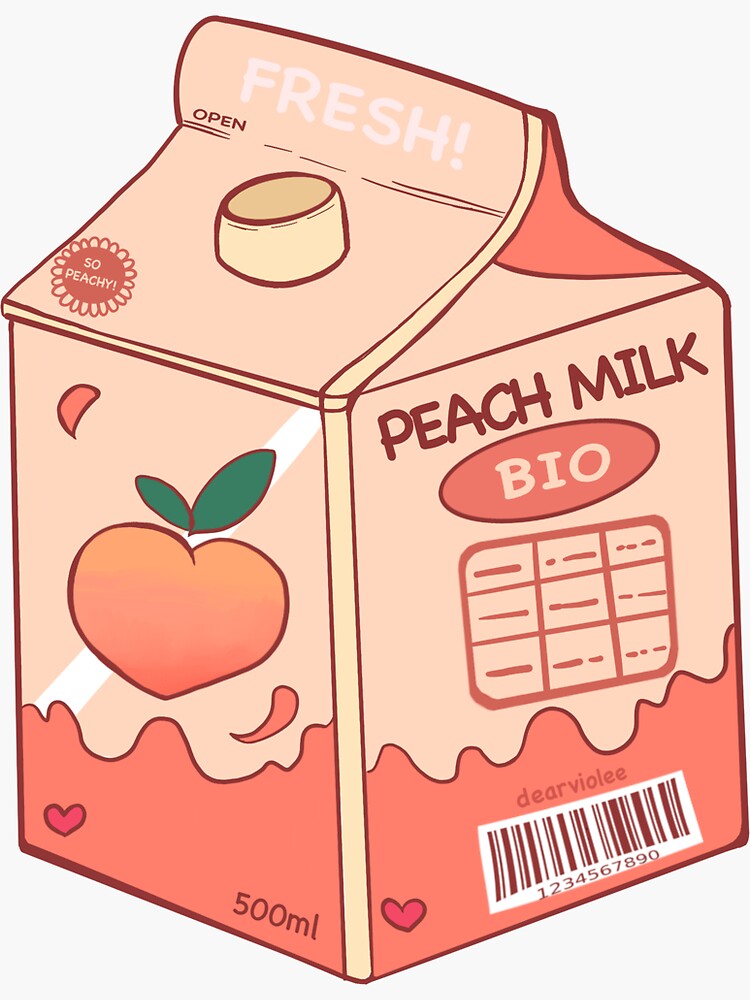 Peach Milk Carton Sticker For Sale By Dearviolee Redbubble