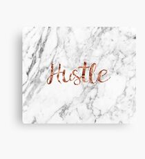 Hustle rose gold marble Canvas Print
