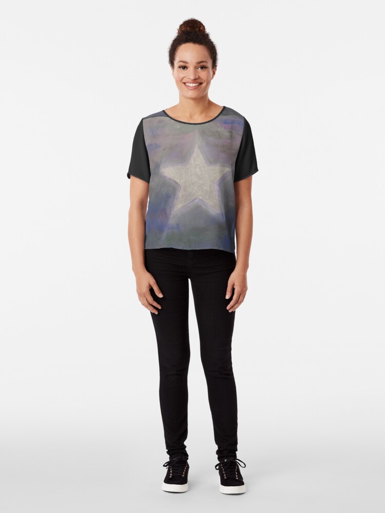 Alternative Ansicht von Stern silber - Star silver used look Chiffon Top
