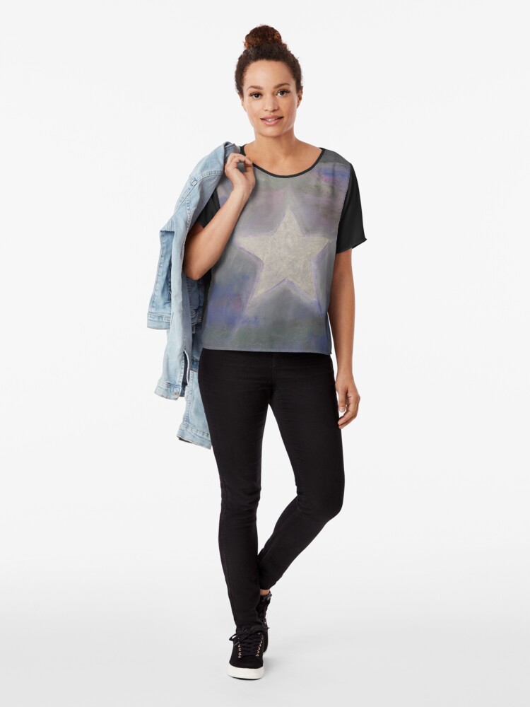 Alternative Ansicht von Stern silber - Star silver used look Chiffon Top