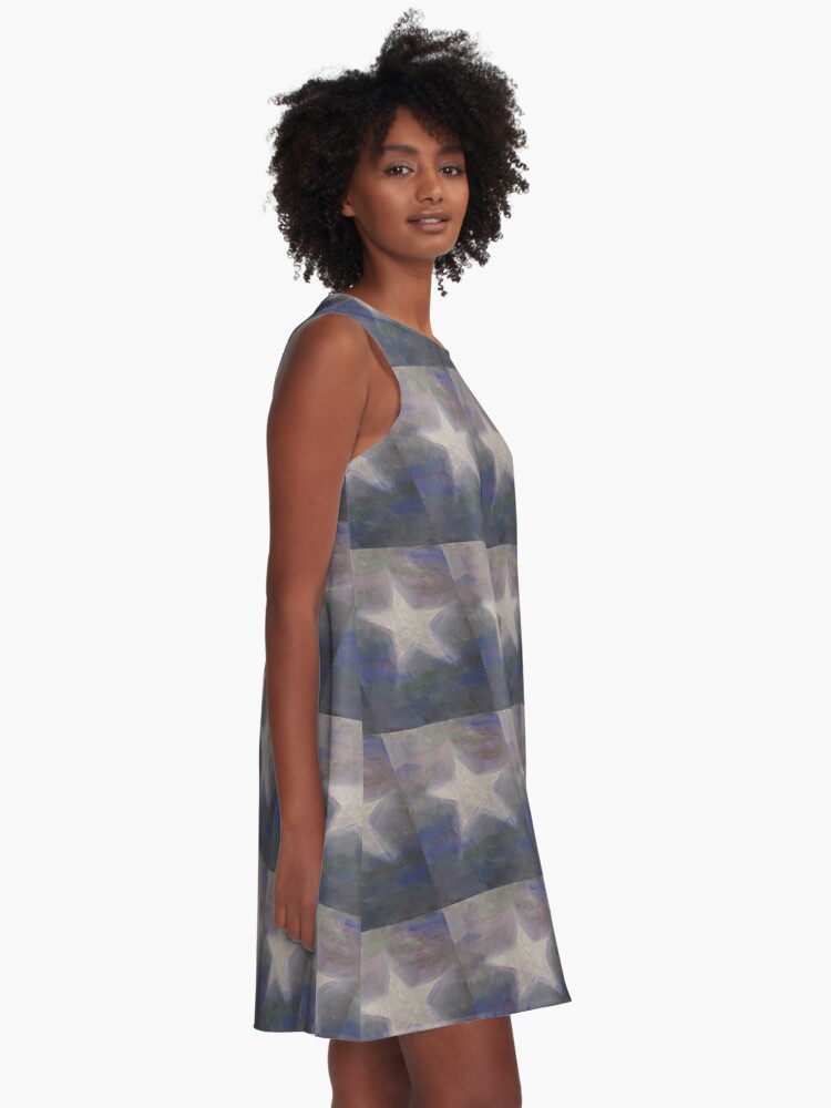 Alternative Ansicht von Stern silber - Star silver used look A-Linien Kleid
