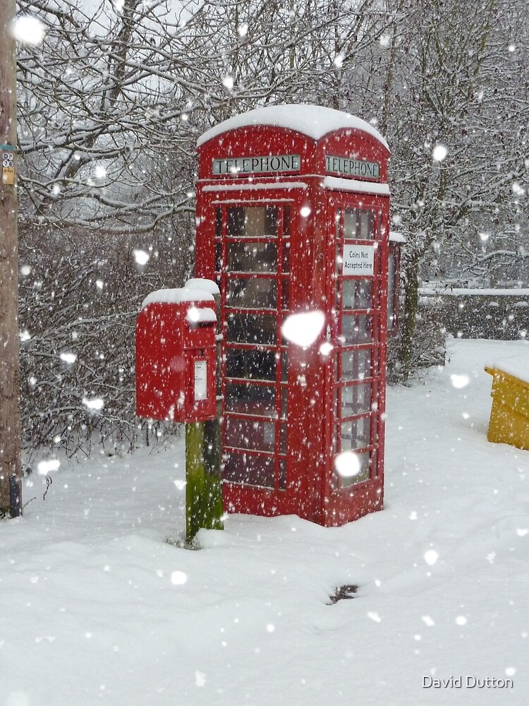 "Red Telephone Box. Winter. England." by David Dutton