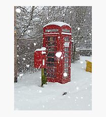 Red Telephone Box. Winter. England. Photographic Print