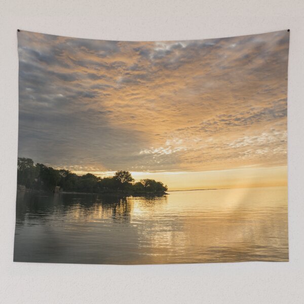 Item preview, Illuminated Cloudscape - Glorious Sunrise at Rotary Peace Park Point on Lake Ontario in Toronto designed and sold by Georgia Mizuleva.