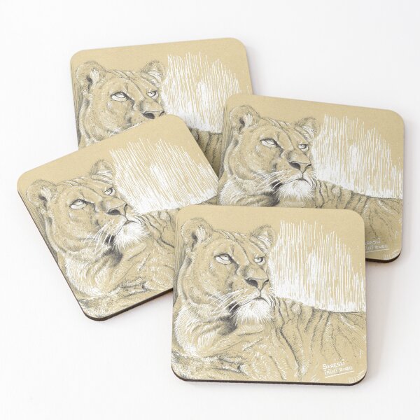 Item preview, Lioness illustration with a Black & White Pen designed and sold by Irini Seresli.