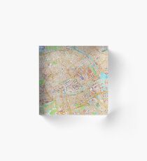 Olieverf kaart van Groningen Acrylic Block
