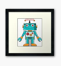 hipster robot, mr. robot, robot, scifi, funny robot, machine, cartoon robot Framed Print