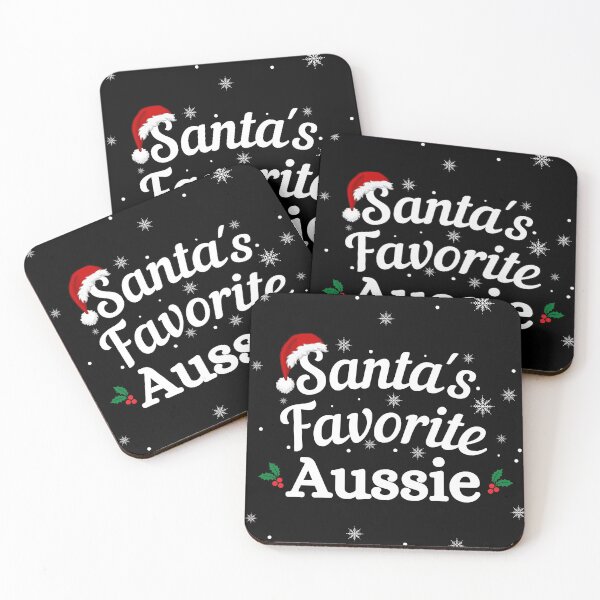 Item preview, Santas Favorite Aussie (white text) - Aussie Christmas - Merry Christmas with Santa Hat designed and sold by CaitU.