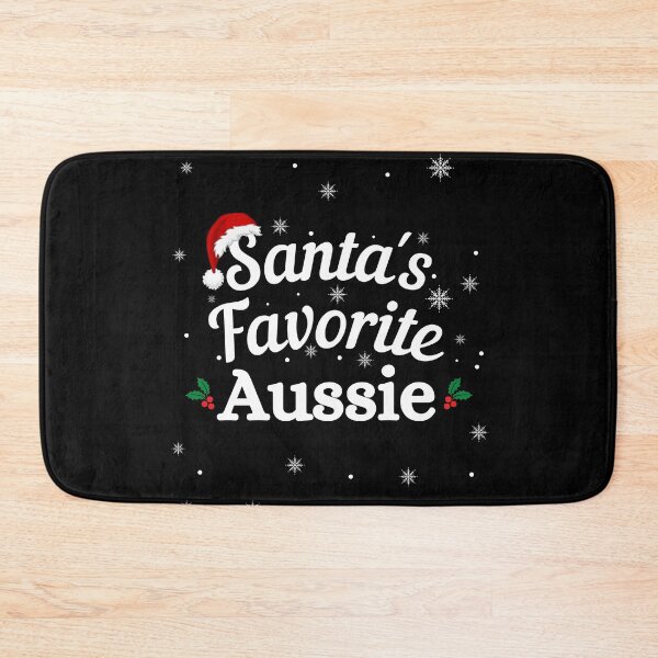 Item preview, Santas Favorite Aussie (white text) - Aussie Christmas - Merry Christmas with Santa Hat designed and sold by CaitU.