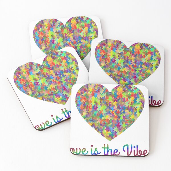 Item preview, Love is the vibes! Colorful Heart Puzzle designed and sold by Bennymp.