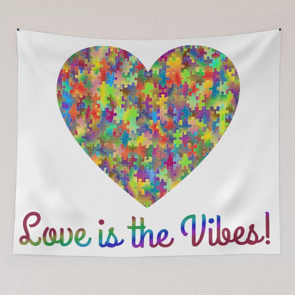 Item preview, Love is the vibes! Colorful Heart Puzzle designed and sold by Bennymp.