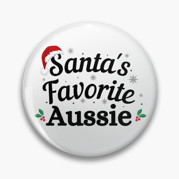 Item preview, Santas Favorite Aussie (black text) - Aussie Christmas - Merry Christmas with Santa Hat designed and sold by CaitU.
