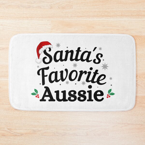 Item preview, Santas Favorite Aussie (black text) - Aussie Christmas - Merry Christmas with Santa Hat designed and sold by CaitU.