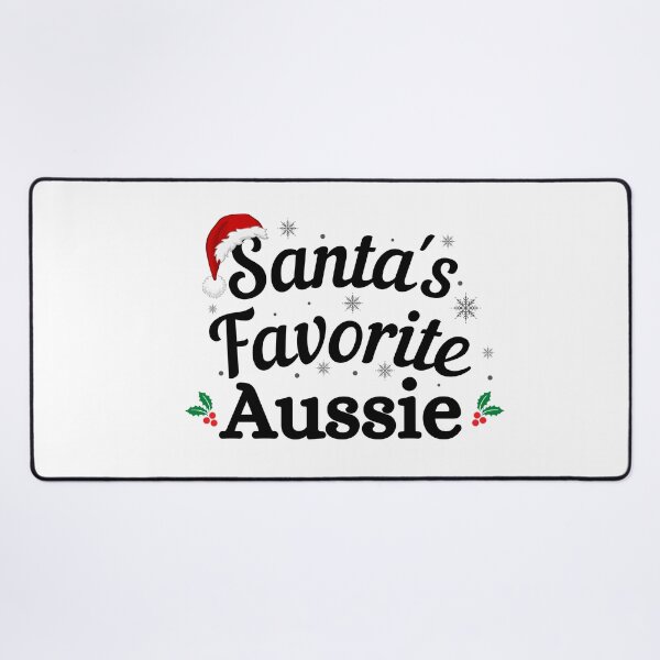 Item preview, Santas Favorite Aussie (black text) - Aussie Christmas - Merry Christmas with Santa Hat designed and sold by CaitU.