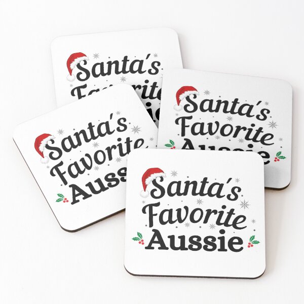 Item preview, Santas Favorite Aussie (black text) - Aussie Christmas - Merry Christmas with Santa Hat designed and sold by CaitU.
