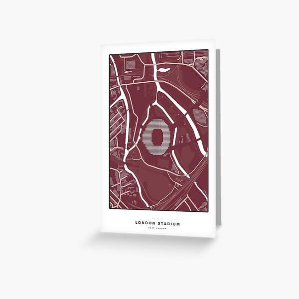 Aperçu de l'œuvre Carte pointillée du stade de Londres - West Ham United Football Club créée et vendue par Cameron Porter.