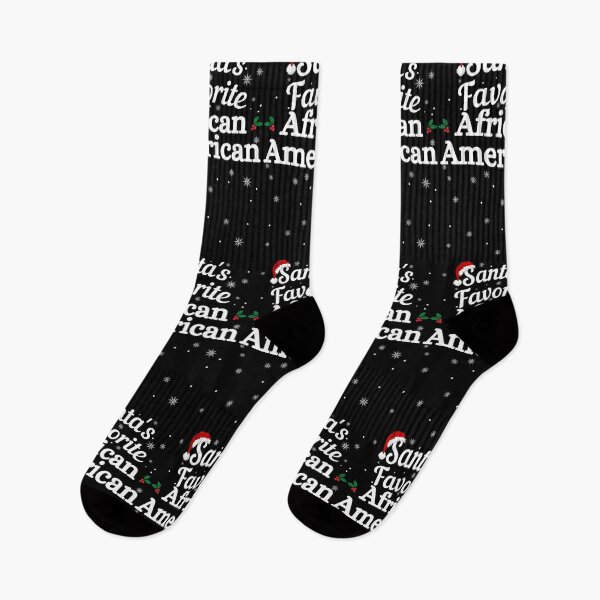 Item preview, Santas Favorite African American (white text) - Black Christmas - Merry Christmas with Santa Hat designed and sold by CaitU.