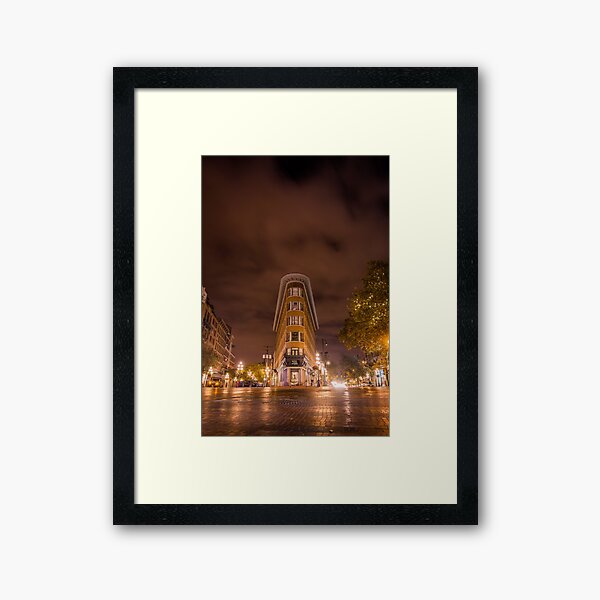 Gastown, Vancouver - Night Portrait Framed Art Print