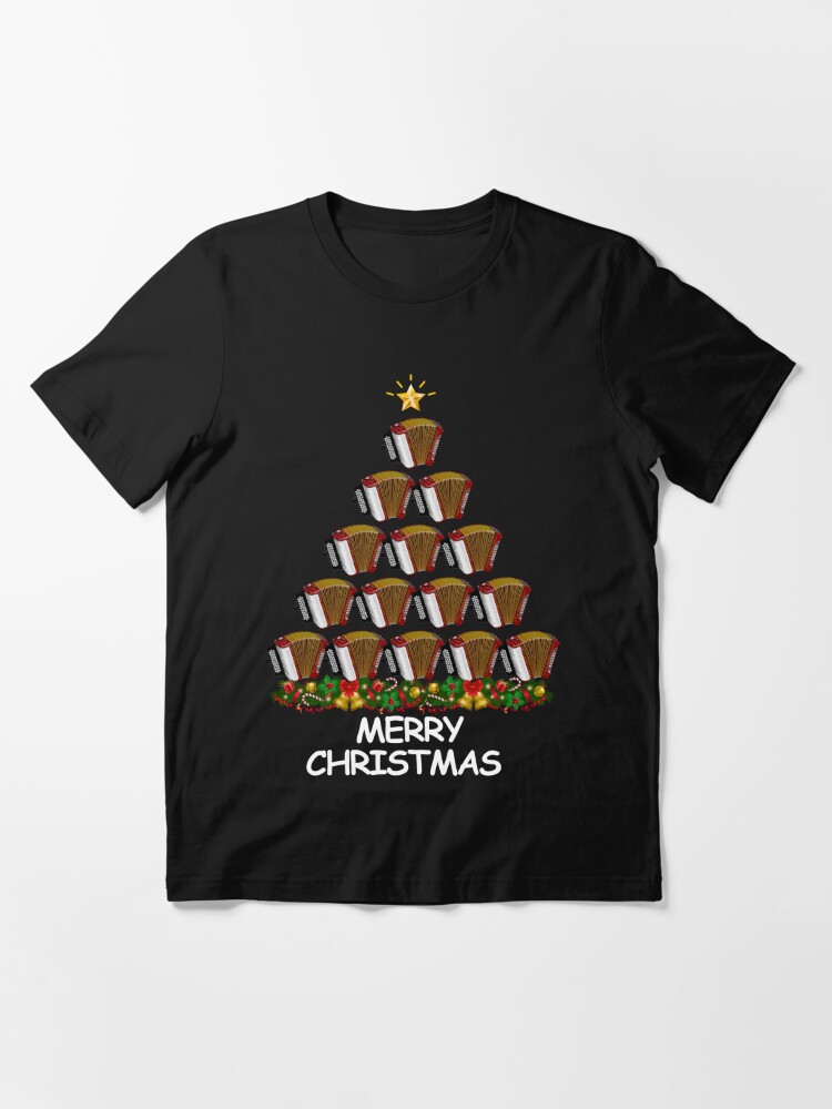 Discover Arbre De Noël Accordéon Joyeux Noël T-Shirt