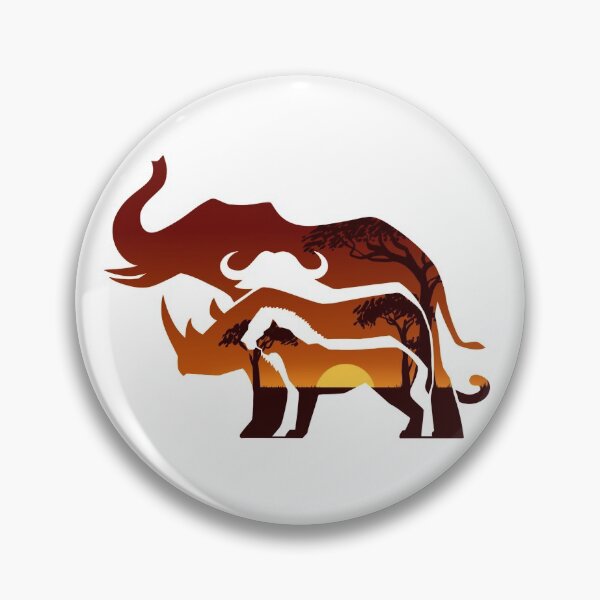 Item preview, Africa's Big Five Animals Silhouettes designed and sold by CherryTrabbit.
