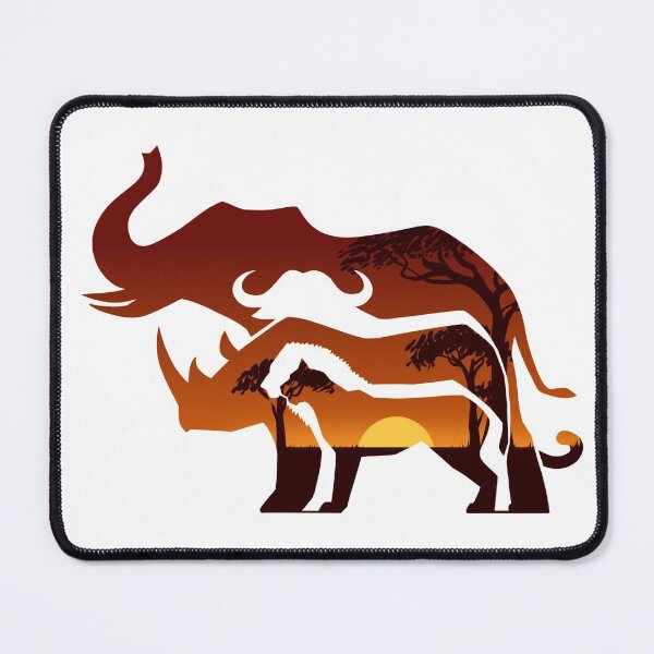 Item preview, Africa's Big Five Animals Silhouettes designed and sold by CherryTrabbit.