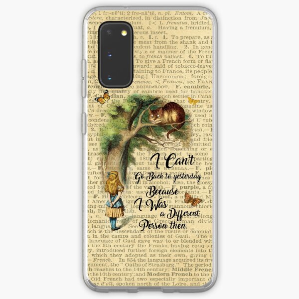 Alice in Wonderland Quote,Cheshire Cat,Vintage Dictionary Art Samsung Galaxy Soft Case