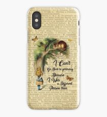 Alice in Wonderland Quote,Cheshire Cat,Vintage Dictionary Art iPhone Case