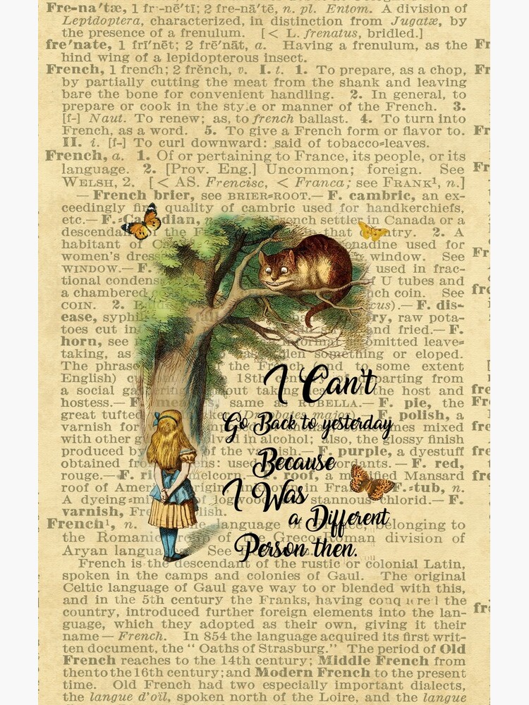 Alice in Wonderland Quote,Cheshire Cat,Vintage Dictionary Art by DictionaryArt