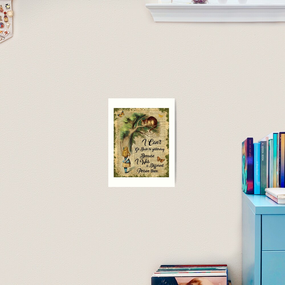 Alice In Wonderland Quotecheshire Catvintage Dictionary Art Art Print For Sale By 4122