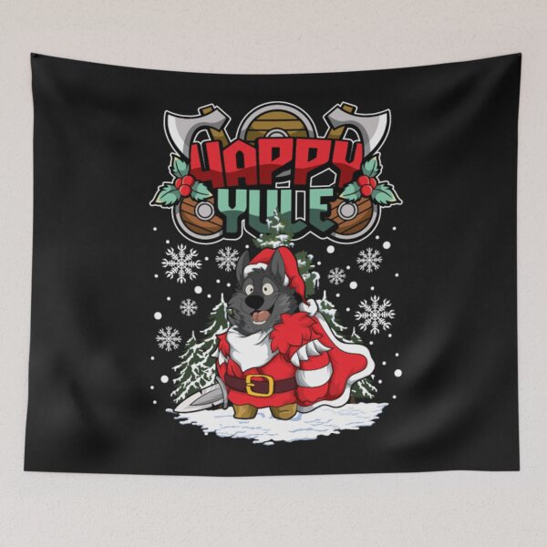 Item preview, Happy Yule Viking Wolf christmas designed and sold by ClamenTaon.