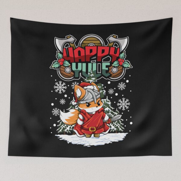Item preview, Happy Yule Viking Fox christmas designed and sold by ClamenTaon.