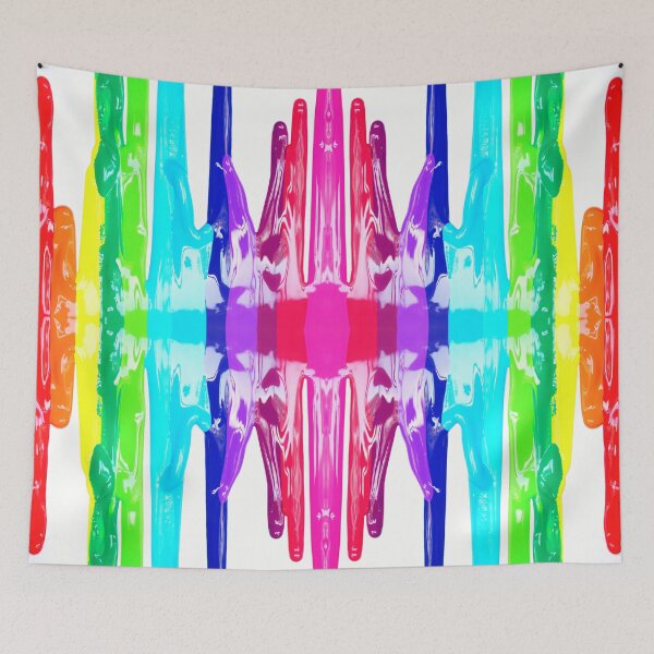 Item preview, Rainbow Paint Spill Sound Wave Seamless Pattern designed and sold by Designs By YL.