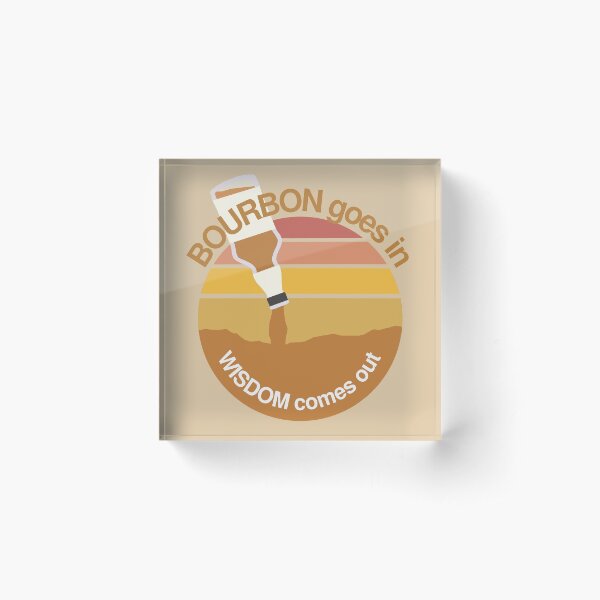 Item preview, Bourbon Goes In Wisdom Comes Out - Retro Bourbon And Sunset Lovers designed and sold by ViewerEqualsPhoton.